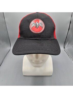 Bacardi Marca De Fabrica Bat Logo Red & Black Mesh Snapback Hat *Fair Condition